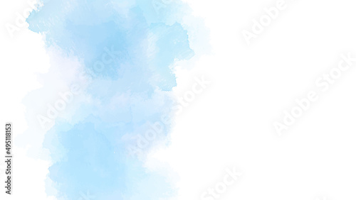 水彩テクスチャの背景素材 ブルー 夏イメージ 横長 16:9