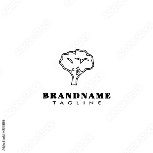 broccoli logo cartoon icon design template black isolated vector