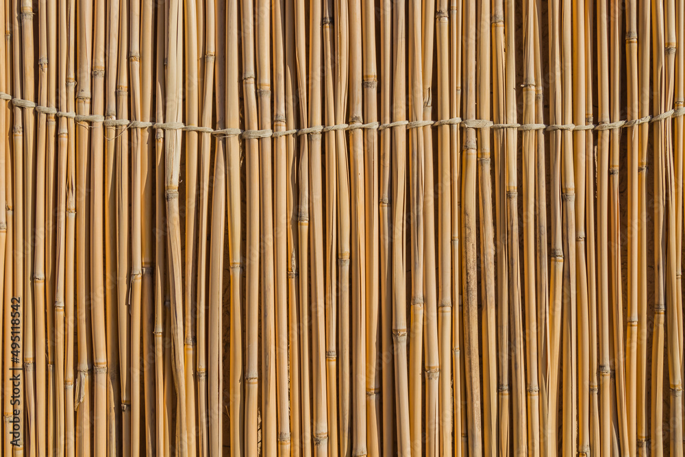 Dry cane mats as background