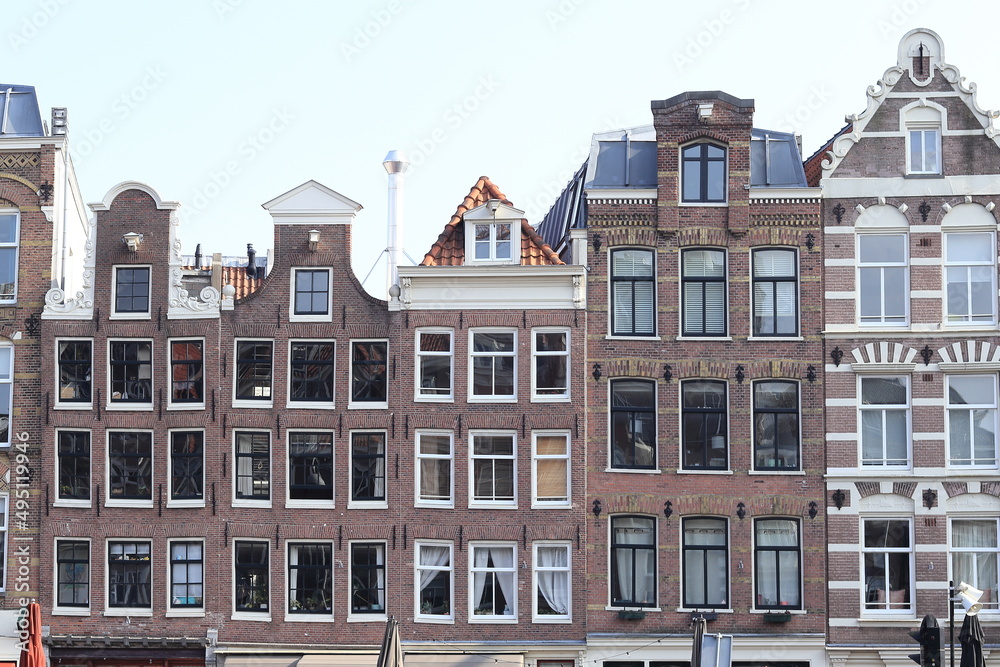 Amsterdam Kadijksplein Square Historic House Facades, Netherlands