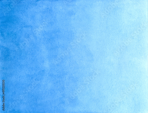 Gradient blue watercolor background. Delicate texture. Space for your text.