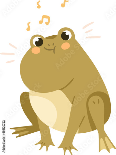 Cute Frog Childish Cartoon Illustration