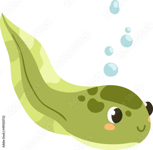 Cute Tadpole Childish Cartoon Illustration