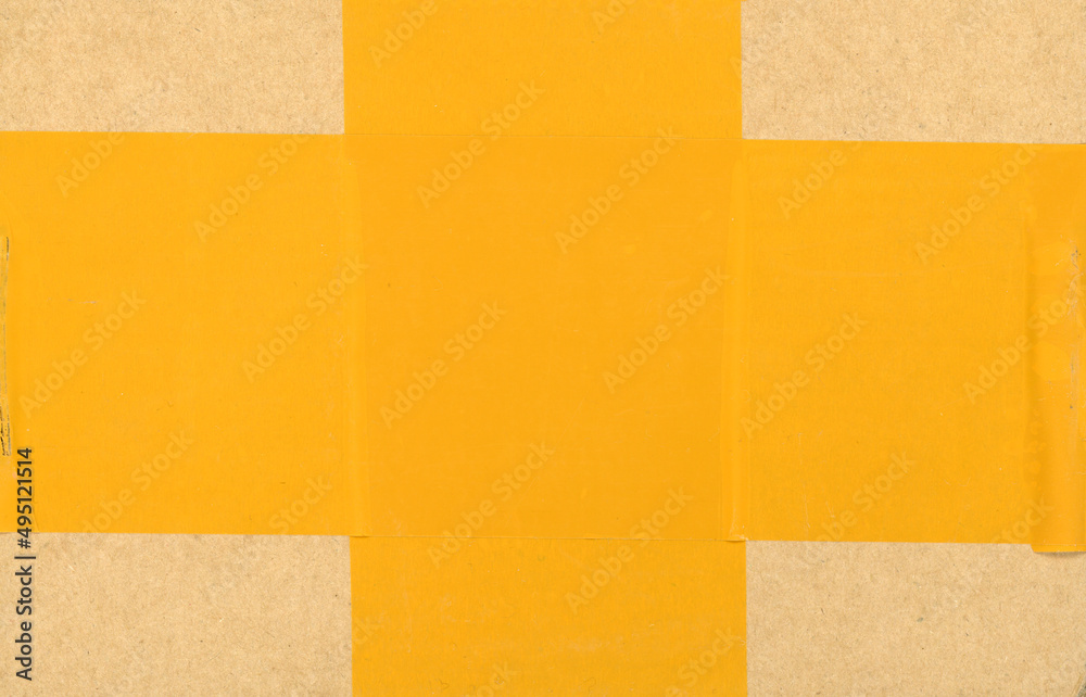 brown corrugated cardboard and tape texture background