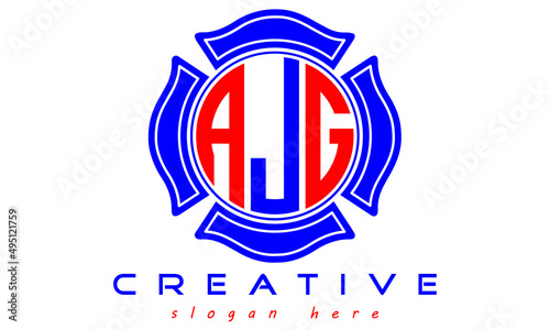 AJG three letters circle curves logo vector Template photo