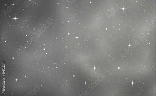Star gray backgrond in fog, cosmos, galaxy, space