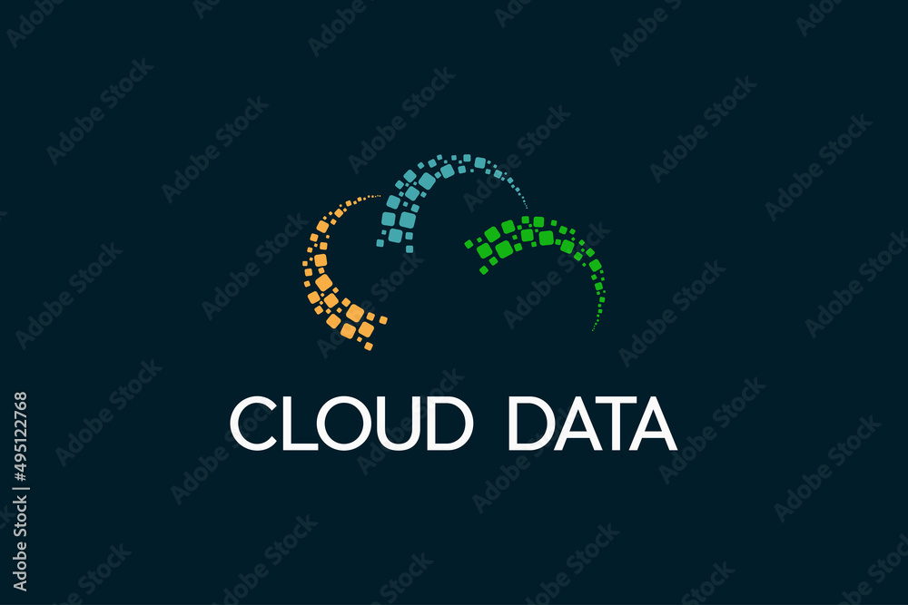 Fototapeta premium Logo cloud and data
