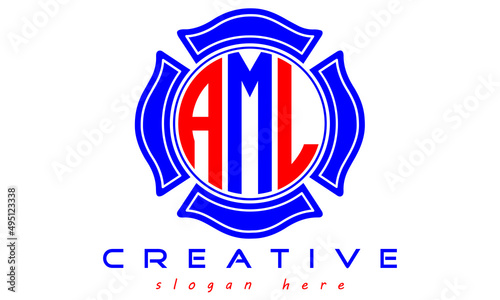 AML three letters circle curves logo, vector Template