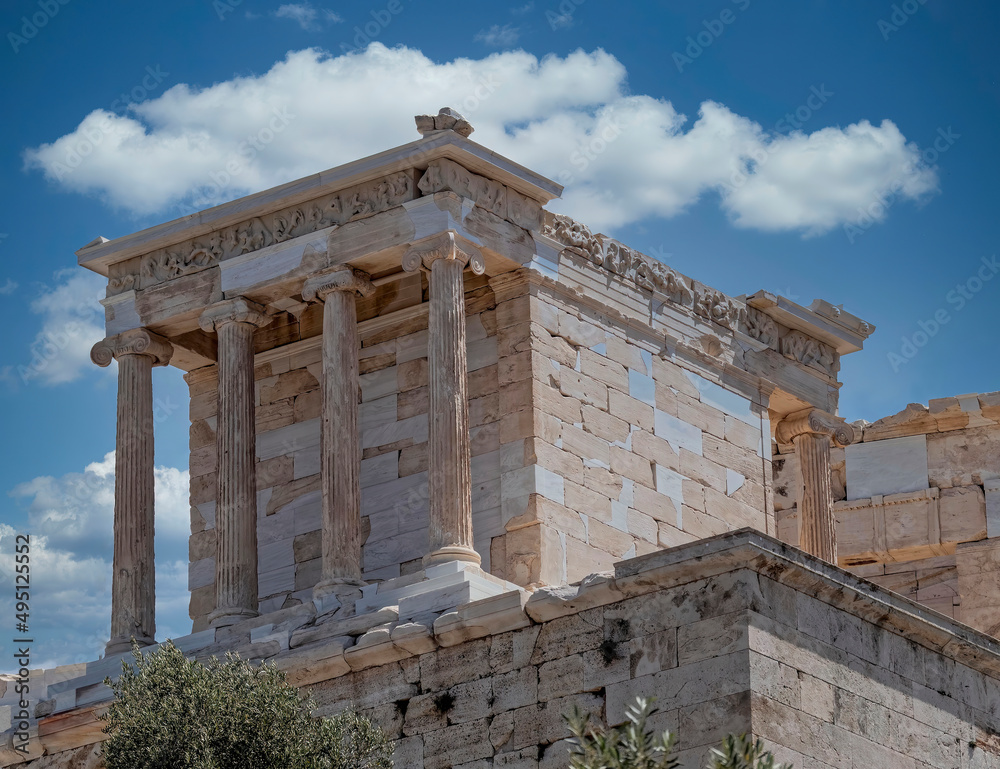 Clouds over Athena Nike (victorious) ancient temple on Acropolis, Athens, Greece Clouds over Athena Nike (victorious) ancient temple on Acropolis, Athens, Greece