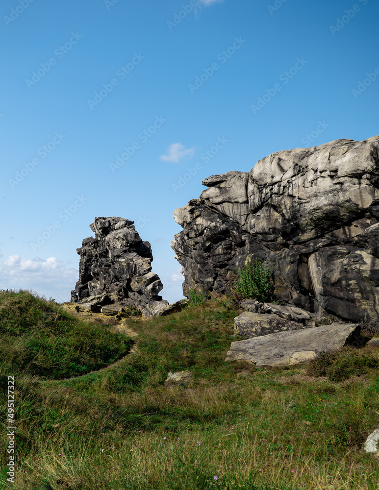 Devil's Wall (Teufelsmauer in German), famous rock formation in Saxony-Anhalt, Harz area, Germany.