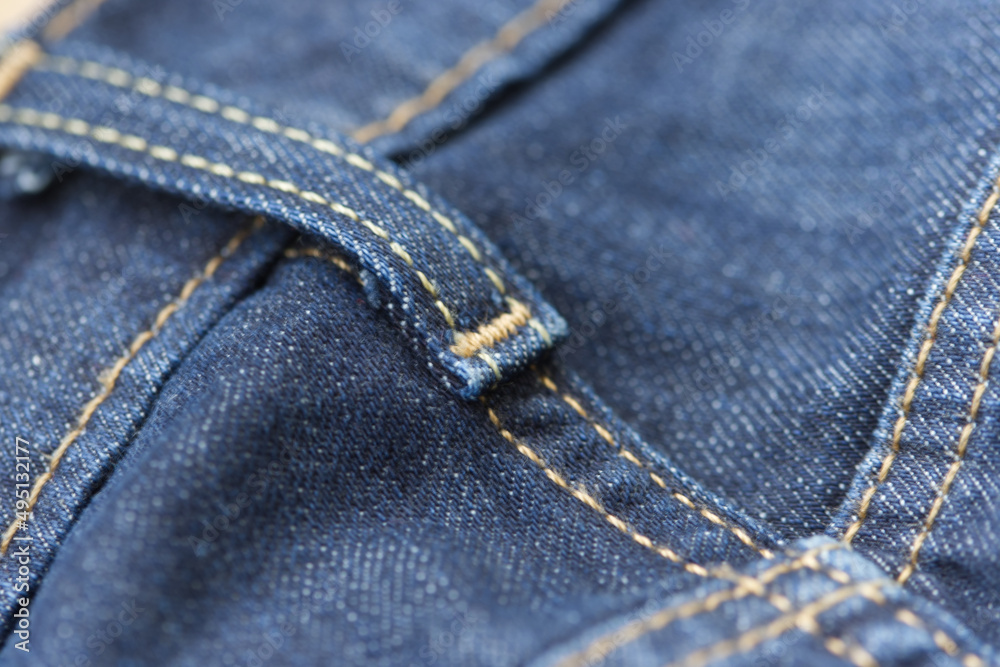 Fototapeta premium Blue jeans with seam