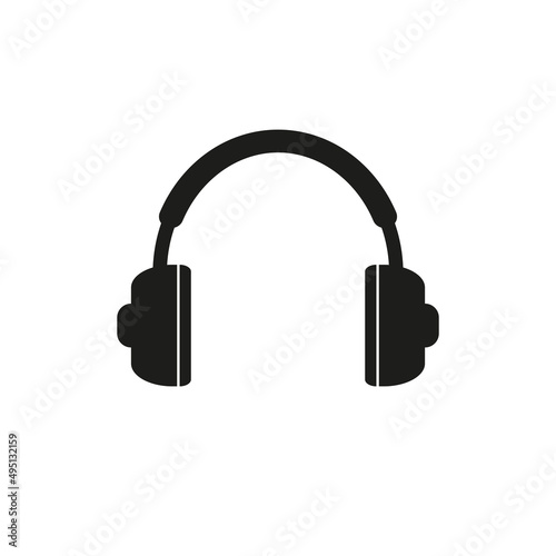 Headphone icon. Simple flat vector illustration on a white background