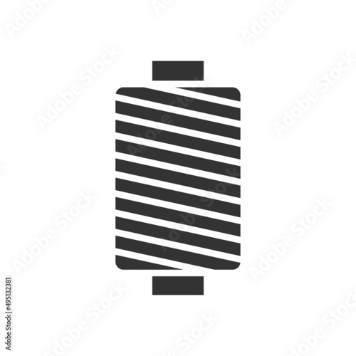 thread silhouette vector icon isolated on white background. thread icon for web, mobile apps, ui design, print polygraphy and promo advertising business