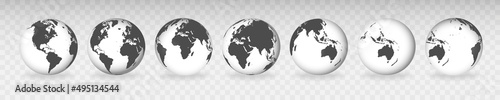 Planet Earth. The Earth, World Map on gray background. Vector illustration. EPS 10