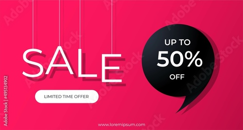 Red banner modern for social media stories sale, web page. Template design special offer
