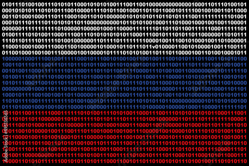 Hacker Russia. Digital Russian flag and a binary background cybersecurity concept with 0 and 1. Computer hacker Russia. Tricolor background from a binary code, cyber threat. Rutube