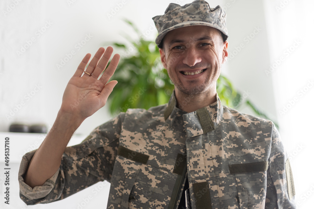 Portrait of happy cadet, military man Portrait of happy cadet, military man