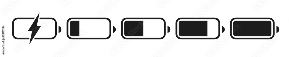 Battery charge indicator icon. White background. Vector illustration. EPS 10 Battery charge indicator icon. White background. Vector illustration. EPS 10