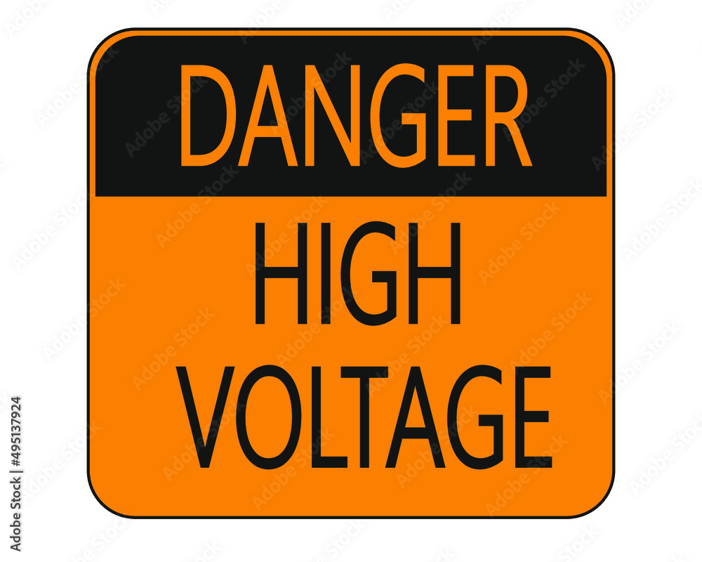 Fototapeta premium yellow danger sign. high voltage