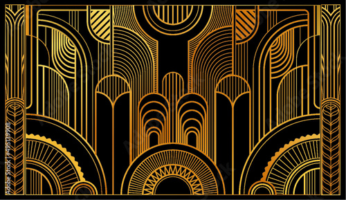 the product is inspired by the great gatsby movie, a background product with gold and black textures photo