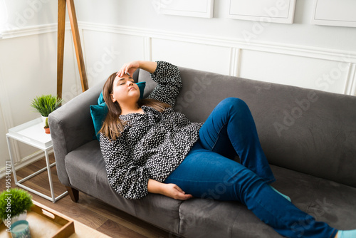 Depressed woman feeling worried about her health