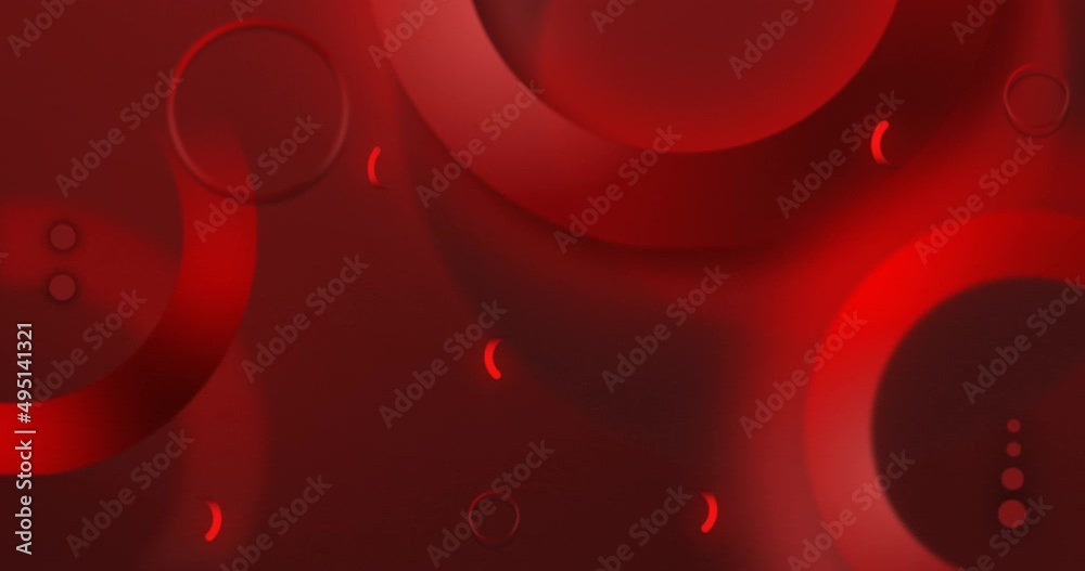 red abstract background consisting of many circles of different sizes and shades of red, animated in such a way that a looped animation comes out
