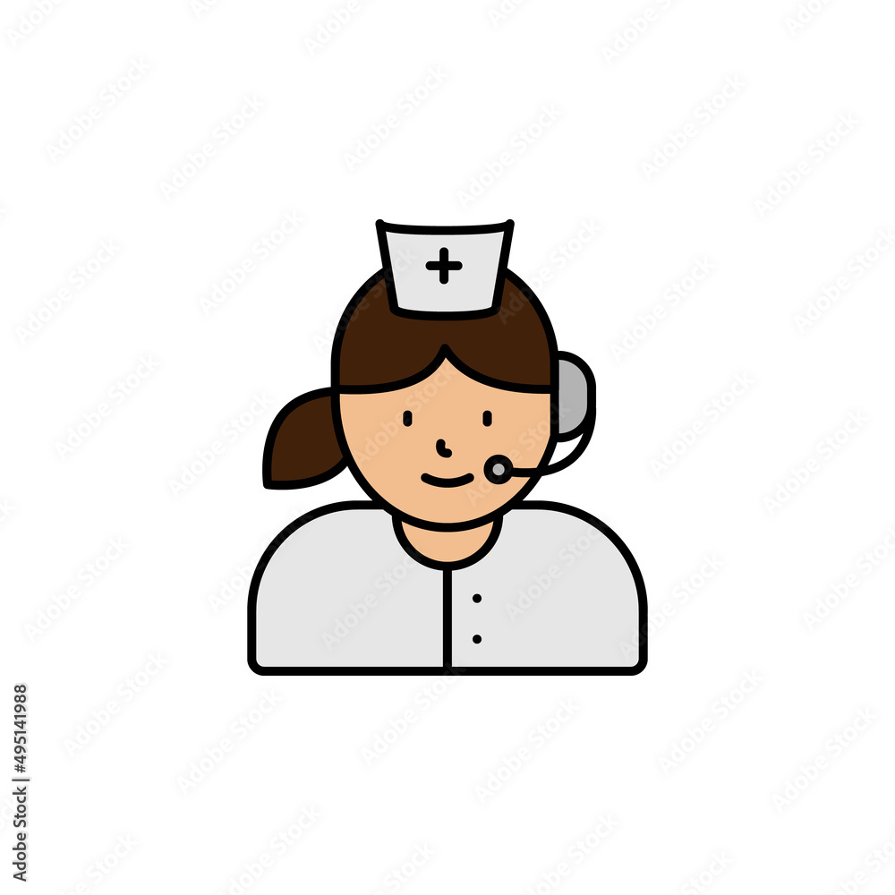 call center, avatar, girl, nurse line icon. Elements of call centre illustration icon. Premium quality graphic design icon. Can be used for web, logo, mobile app, UI, UX call center, avatar, girl, nurse line icon. Elements of call centre illustration icon. Premium quality graphic design icon. Can be used for web, logo, mobile app, UI, UX