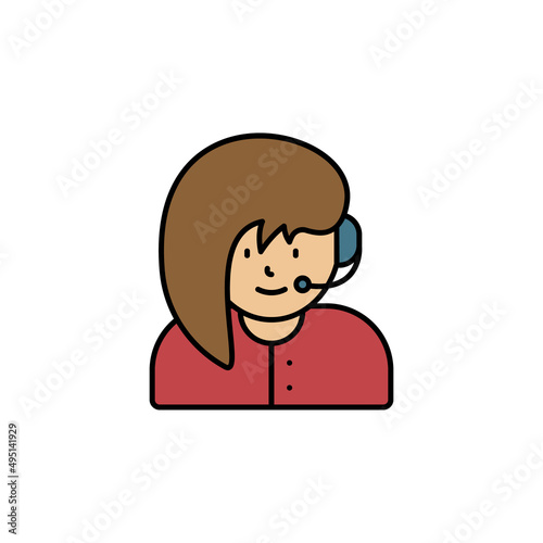 call center, avatar, girl line icon. Elements of call centre illustration icon. Premium quality graphic design icon. Can be used for web, logo, mobile app, UI, UX