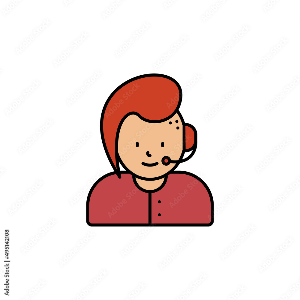 call center, avatar, girl line icon. Elements of call centre illustration icon. Premium quality graphic design icon. Can be used for web, logo, mobile app, UI, UX