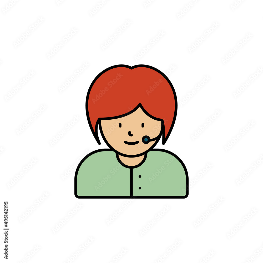 call center, avatar, girl line icon. Elements of call centre illustration icon. Premium quality graphic design icon. Can be used for web, logo, mobile app, UI, UX call center, avatar, girl line icon. Elements of call centre illustration icon. Premium quality graphic design icon. Can be used for web, logo, mobile app, UI, UX