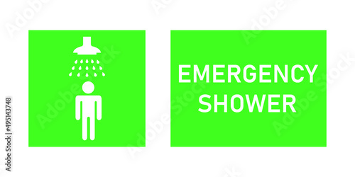 Emergency shower label. Healthy protect icon. Vector