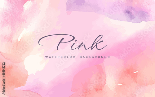 Hand painted pastel pink watercolor background