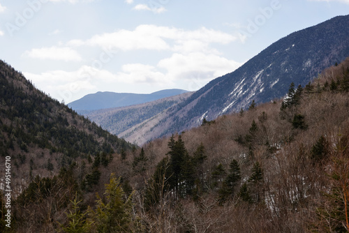 White Mountains landscape in early spring in New Hampshire