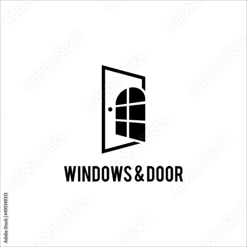 window and door logo vector isolated on white background