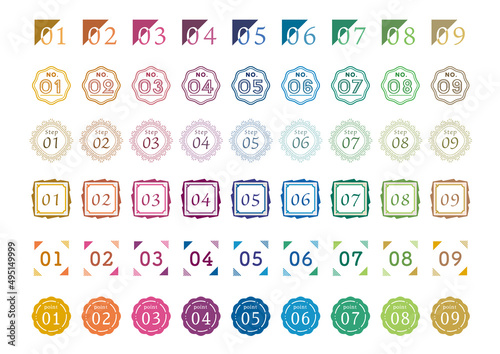 タイトルや見出しに添えるシックな数字のアイコンセット