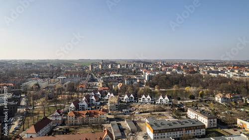 Racibórz - Krajobraz miasta na śląsku z lotu ptaka dron