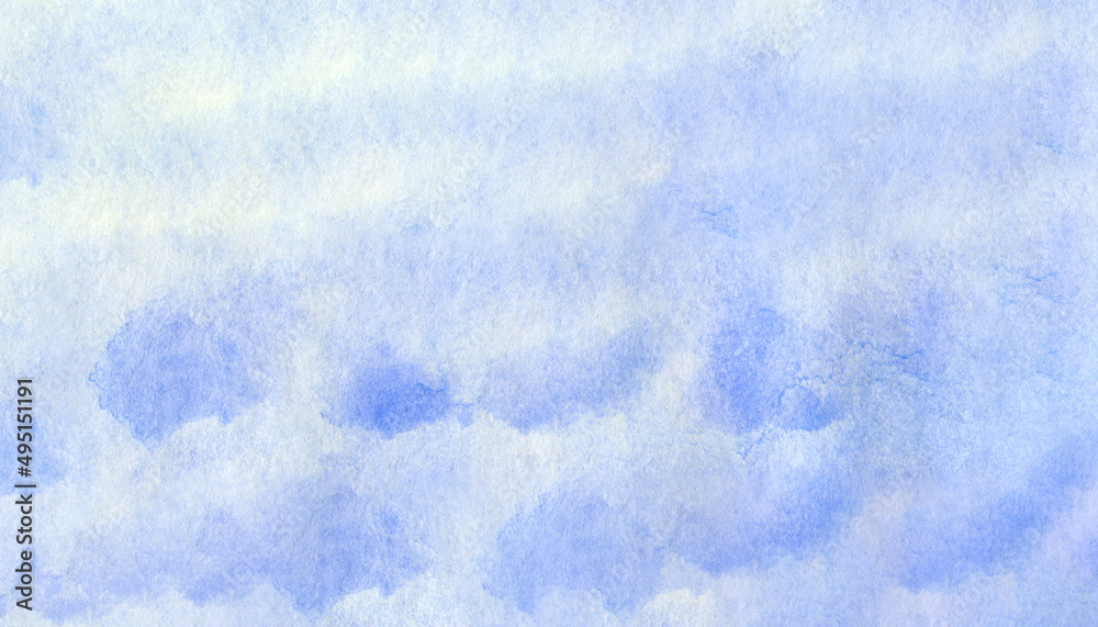 blue abstract watercolor background with paper structure,soft brush strokes