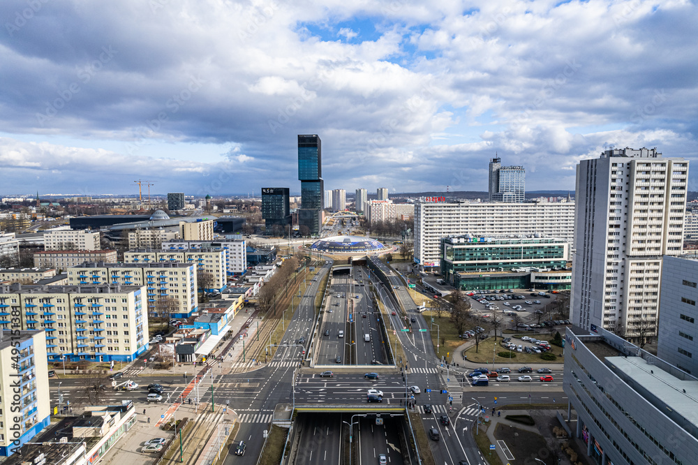 Katowice road - Communication - DTŚ ring road - panorama