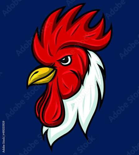 Rooster mascot logo design. Emblem logo. rooster head mascot logo