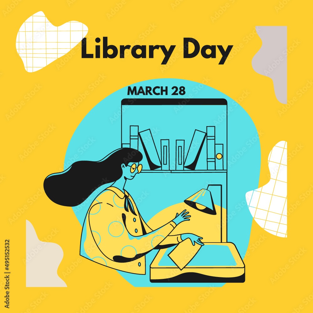 International Library Day IlustrationlustrationChildren's Book Day
