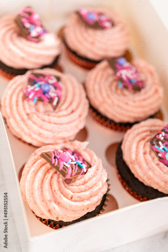 Chocolate strawberry cupcakes