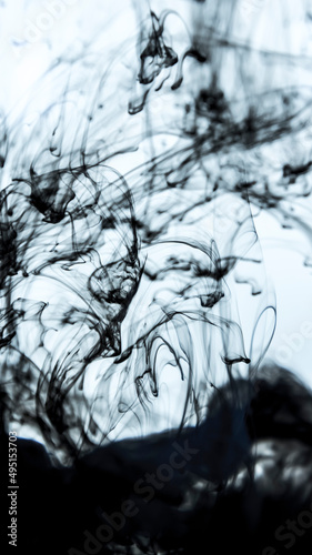 Smoky effect ink in water black and white photo