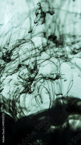 Smoky effect ink in water black and white photo