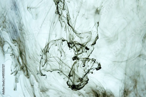 Smoky effect ink in water black and white photo