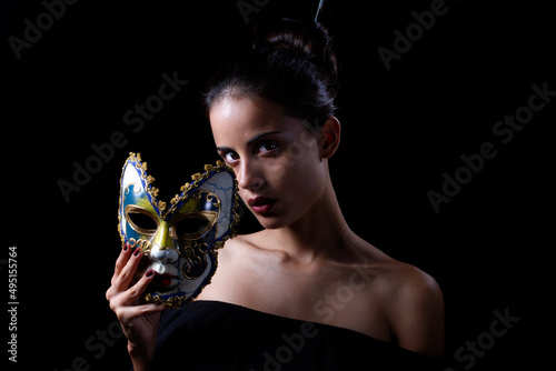 portrait of a woman with a mask 