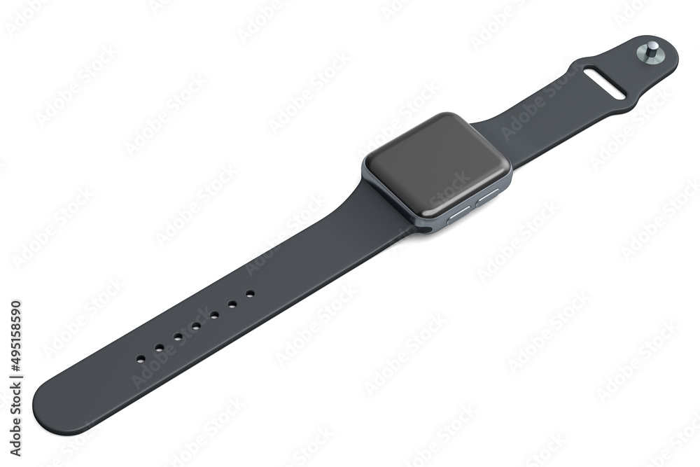 Stainless silver smart watch or fitness tracker isolated on white background. Stainless silver smart watch or fitness tracker isolated on white background.