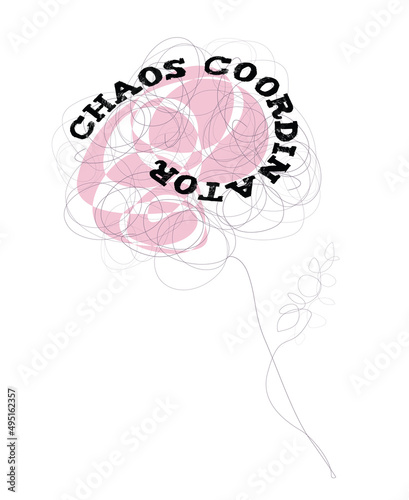 Vector drawing of a flower from intricate lines. Chaos coordinator