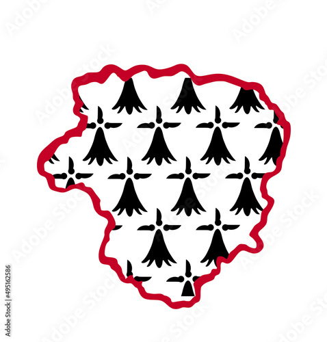 Region in France Limousin map flag vector silhouette illustration isolated on white background. French province flag map territory. France state, Europe country.