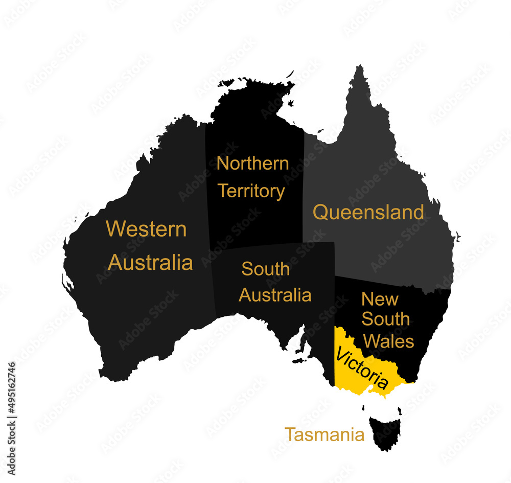 Australian map vector silhouette illustration isolated on white — free download