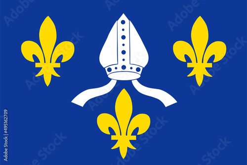 France Historical province Saintonge flag vector illustration. French Atlantic coast territory.